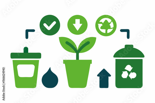 Zero Waste Photography: Composting and Recycling Icon Set photo