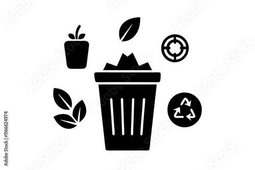 Zero Waste Photography: Composting and Recycling Icon Set