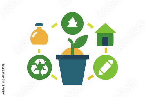 Zero Waste Photography: Composting and Recycling Icon Set photo