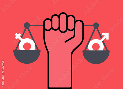 Gender equilibrium equality people illustration