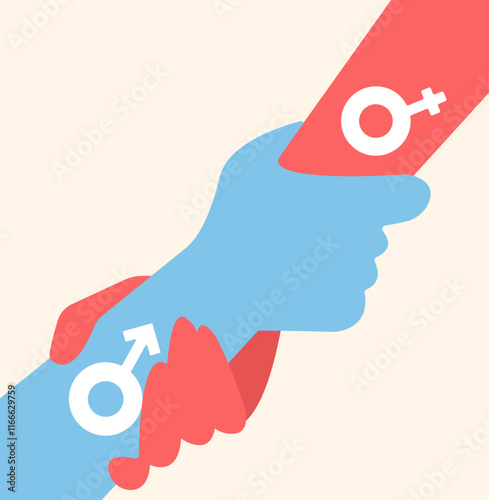 Gender equilibrium equality people illustration