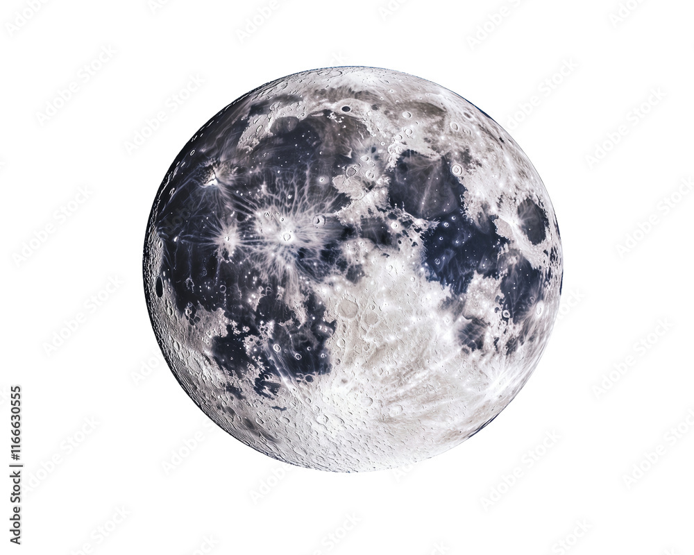 Isolated Full Moon Close-up Isolated Full Moon Close-up