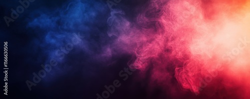 Abstract Colorful Smoke Swirls: A Vivid Red and Blue Haze Background