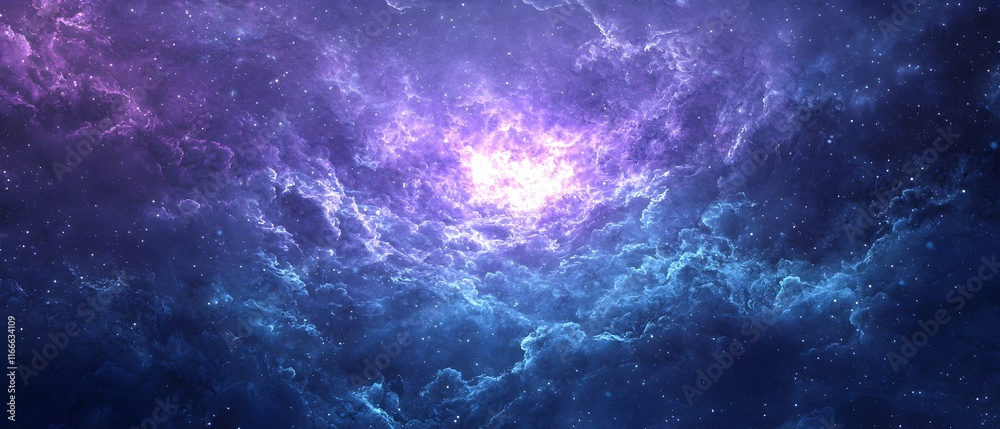 Fototapeta premium A blue and purple sky with a white star