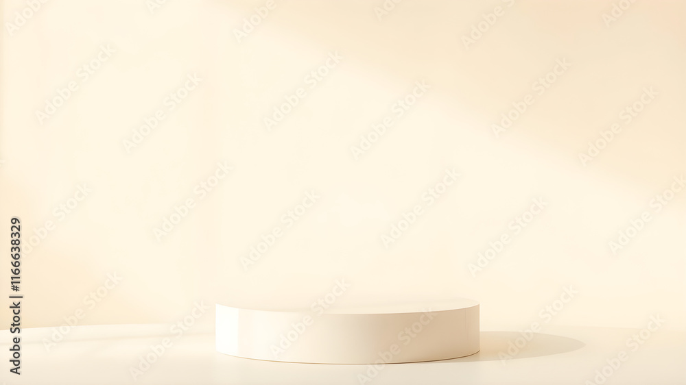 abstract light beige background with an empty podium for product presentation abstract light beige background with an empty podium for product presentation