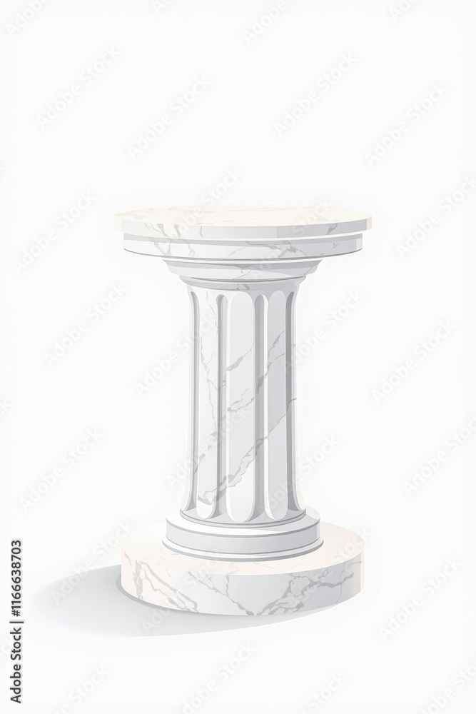white marble pedestal with fluted column white marble pedestal with fluted column