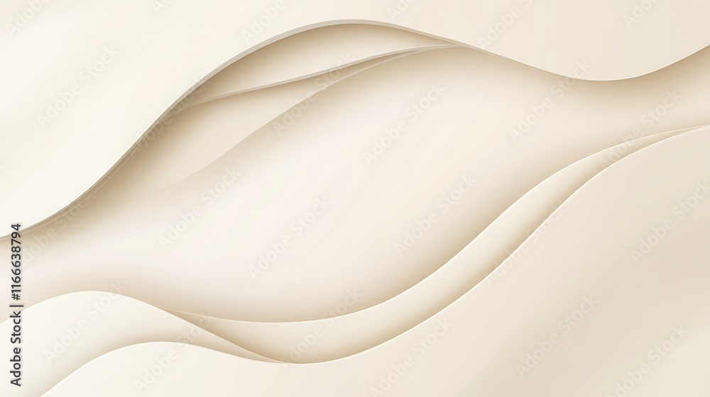 Obraz premium Abstract Cream Colored Paper Wave Design