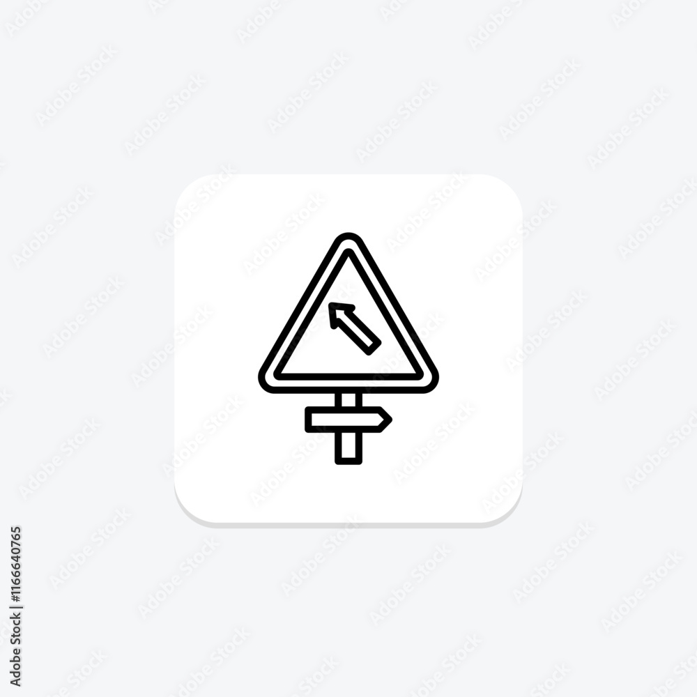 Road Sign line icon , vector, pixel perfect, illustrator file Road Sign line icon , vector, pixel perfect, illustrator file