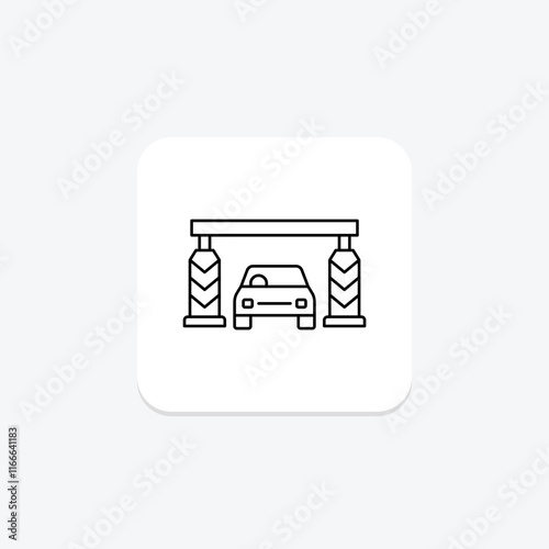 Toll Plaza thinline icon , vector, pixel perfect, illustrator file