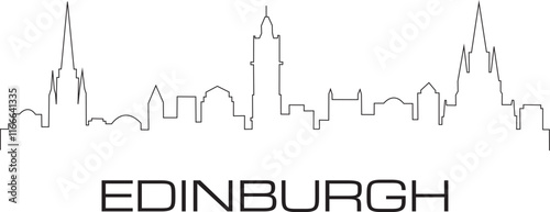 Edinburgh City Line Draw Simple Minimalist