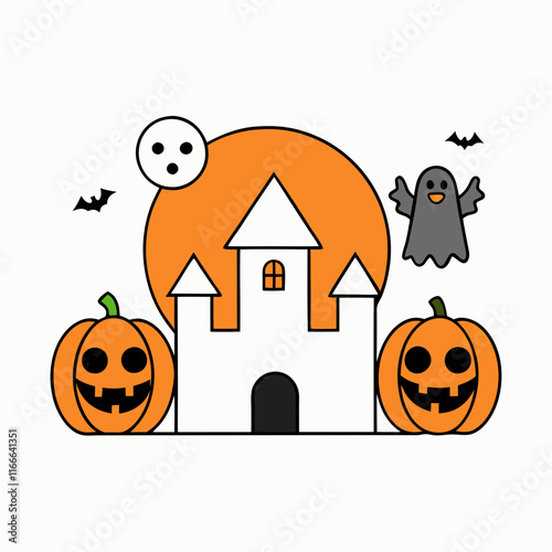 Halloween Icons: Pumpkins, Ghosts, and Haunted House Symbols photo