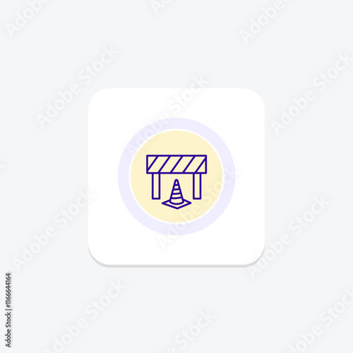 Road Construction Sign color circle icon , vector, pixel perfect, illustrator file