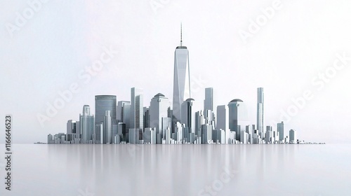 High Rise Buildings in Lower Manhattan with One World Trade Center