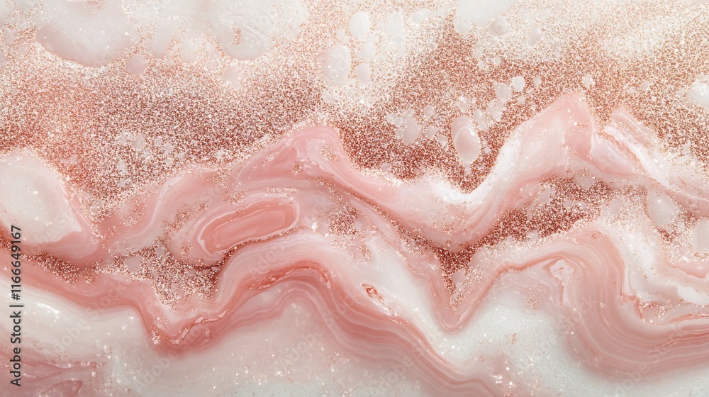 Close-up of pink and white marble texture with swirling patterns and granular details. Close-up of pink and white marble texture with swirling patterns and granular details.