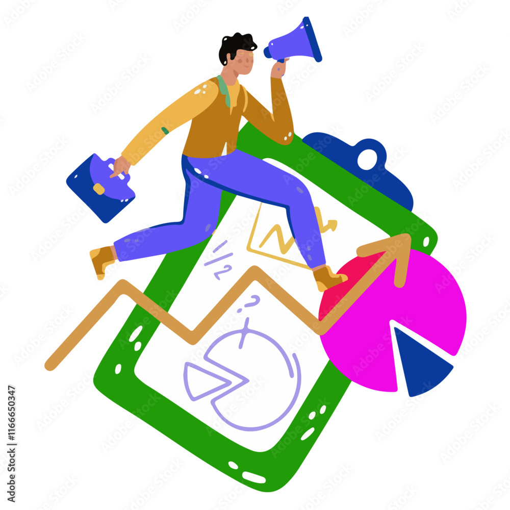 Fototapeta premium business-report sticker vector