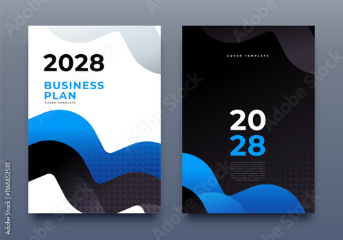 Corporate Cover Design A4 Template. Business Template, Brochure, Annual Report, Magazine, Poster, Presentation, Portfolio, Flyer, Proposal, Banner, Website, Vector Illustration, Blue and Black.