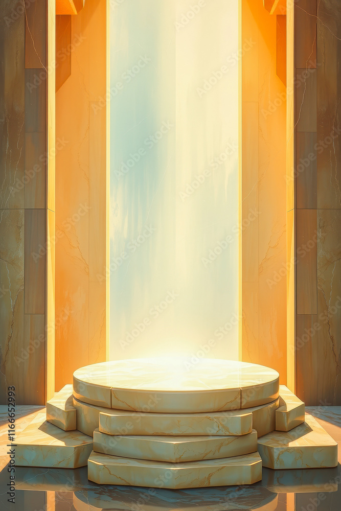 illuminated circular marble platform illuminated circular marble platform