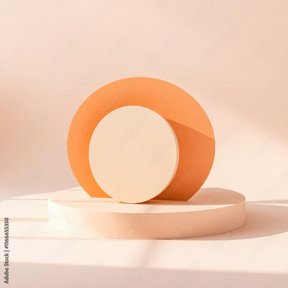 cream peach geometric shapes on platform cream peach geometric shapes on platform