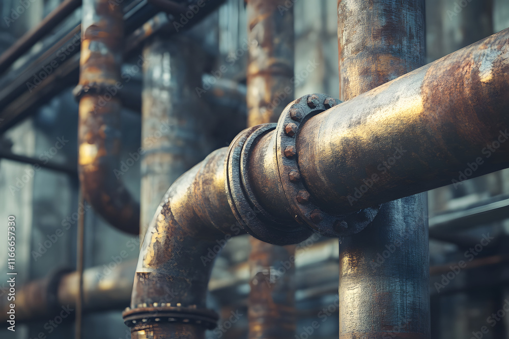 Industrial zone, Steel pipelines and valves
Industrial zone, Steel pipelines and valves