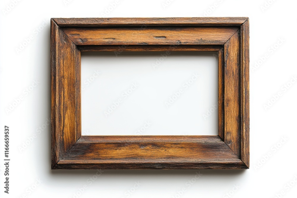 Elegant wooden picture frame ready for artwork display in a minimalist setting Elegant wooden picture frame ready for artwork display in a minimalist setting