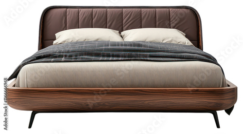 PNG Realistic minimal bed furniture bedroom comfortable.