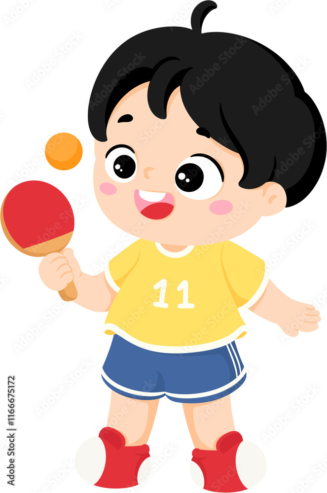 illustration kid playing table tennis illustration kid playing table tennis
