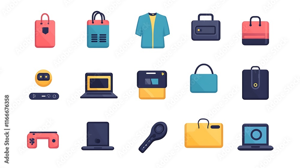 Digital asset design creative icons for tech and business Digital asset design creative icons for tech and business