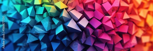 3D kaleidoscope of geometric colors
