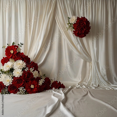 Stunning Floral and Draped Photography Backdrop for Events