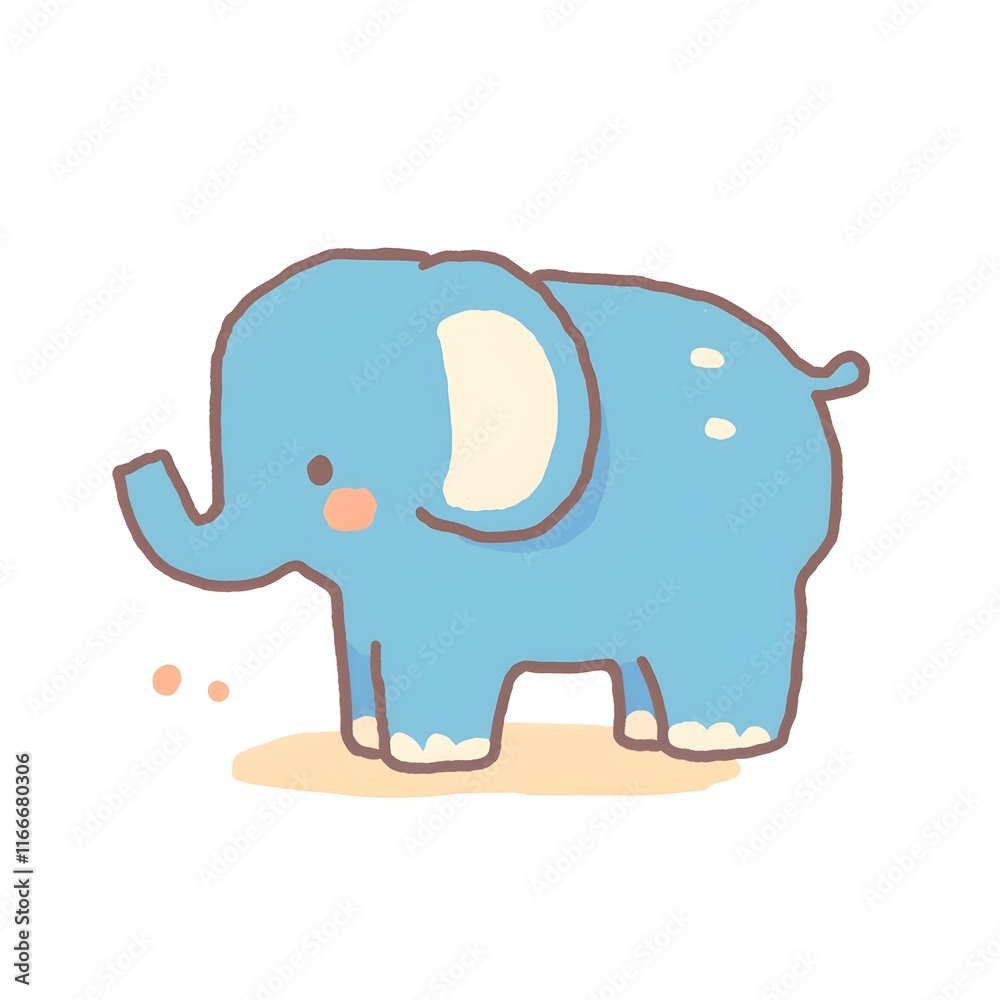 Cute elephant character illustration, Generative AI Cute elephant character illustration, Generative AI