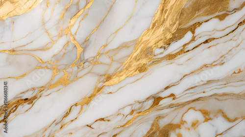 Elegant white and gold marble pattern used for luxury design backgrounds and high-end print materials