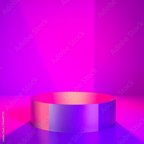 multicolored cylindrical platform with gradient colors