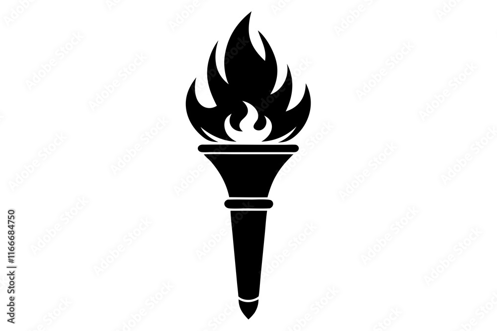a fire torch silhouette vector Illustration a fire torch silhouette vector Illustration