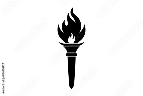 a fire torch silhouette vector Illustration