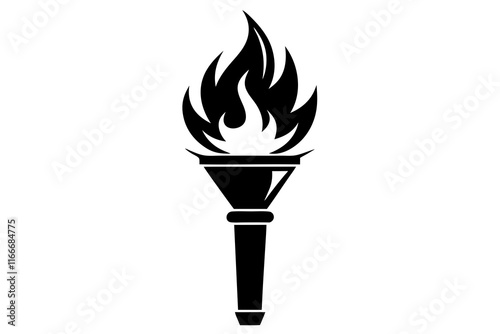 a fire torch silhouette vector Illustration