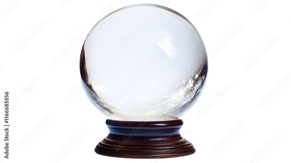Clear Crystal Egg On Wooden Base Displayed Clear Crystal Egg On Wooden Base Displayed