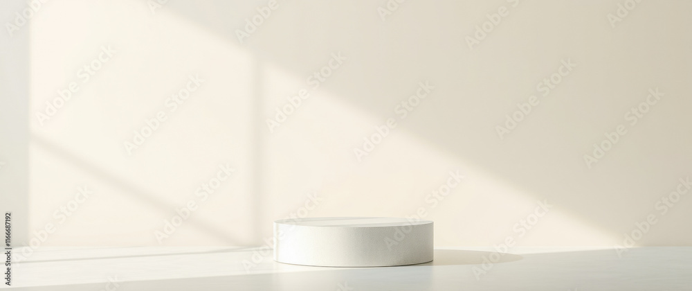 white cylindrical platform a minimalist setting white cylindrical platform a minimalist setting
