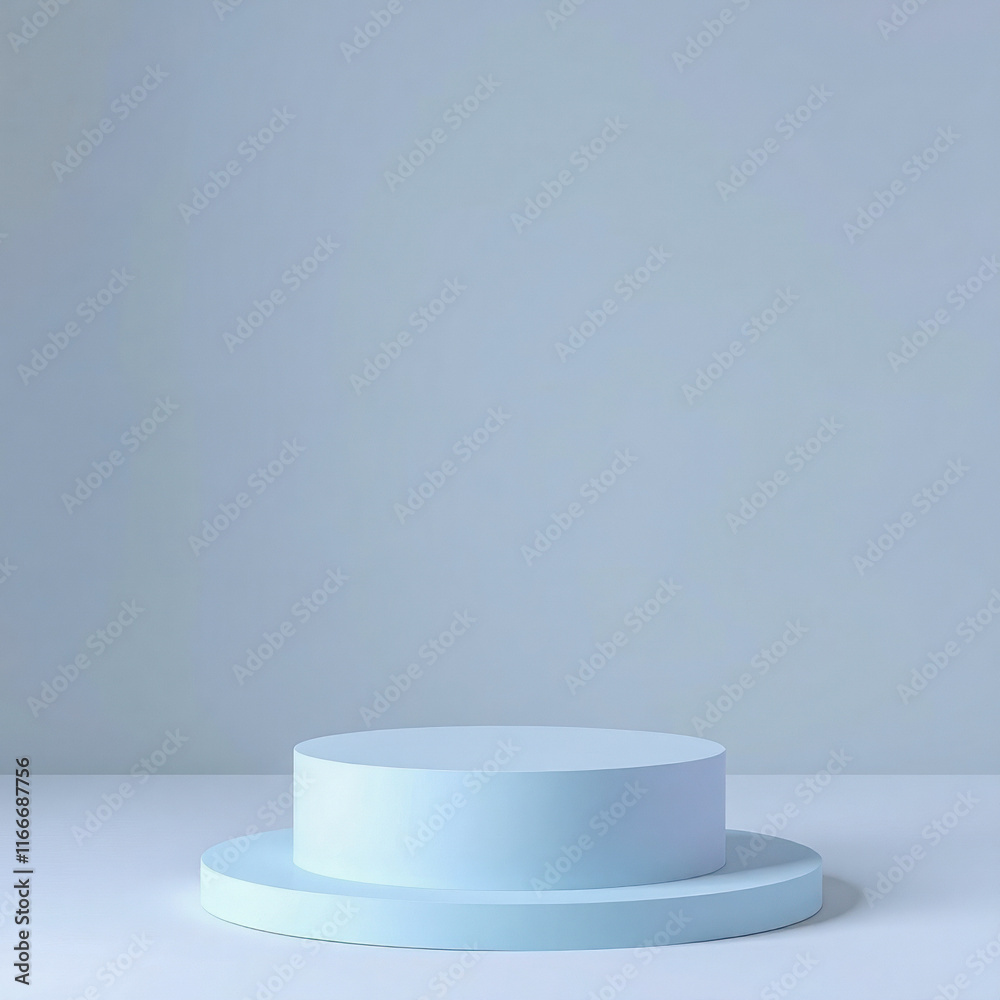 two-tiered pale-blue cylindrical platform two-tiered pale-blue cylindrical platform