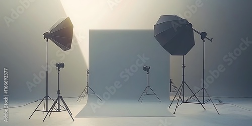 Studio Photography Setup: Professional Lighting and Backdrop photo