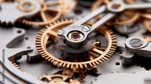 detailed shot of watch mechanism showcasing intricate gears and movement