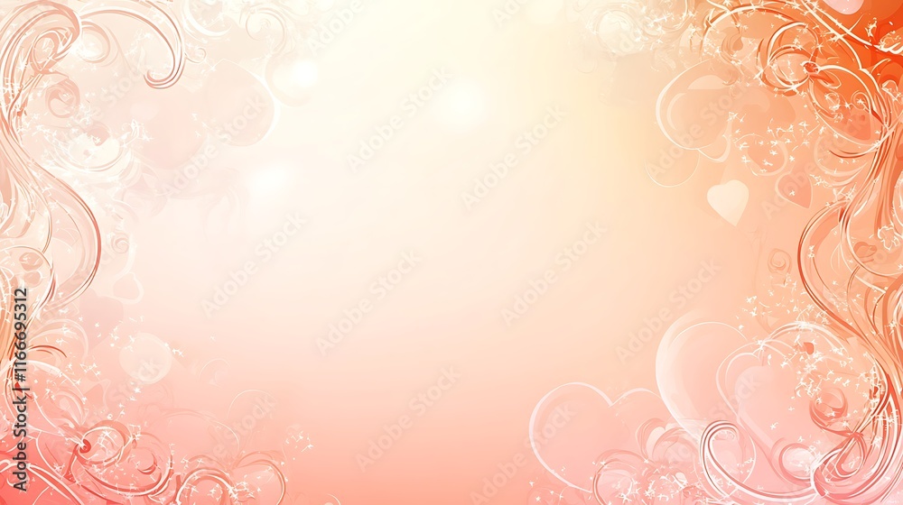 Abstract Peach Hearts Swirls Background Design Abstract Peach Hearts Swirls Background Design