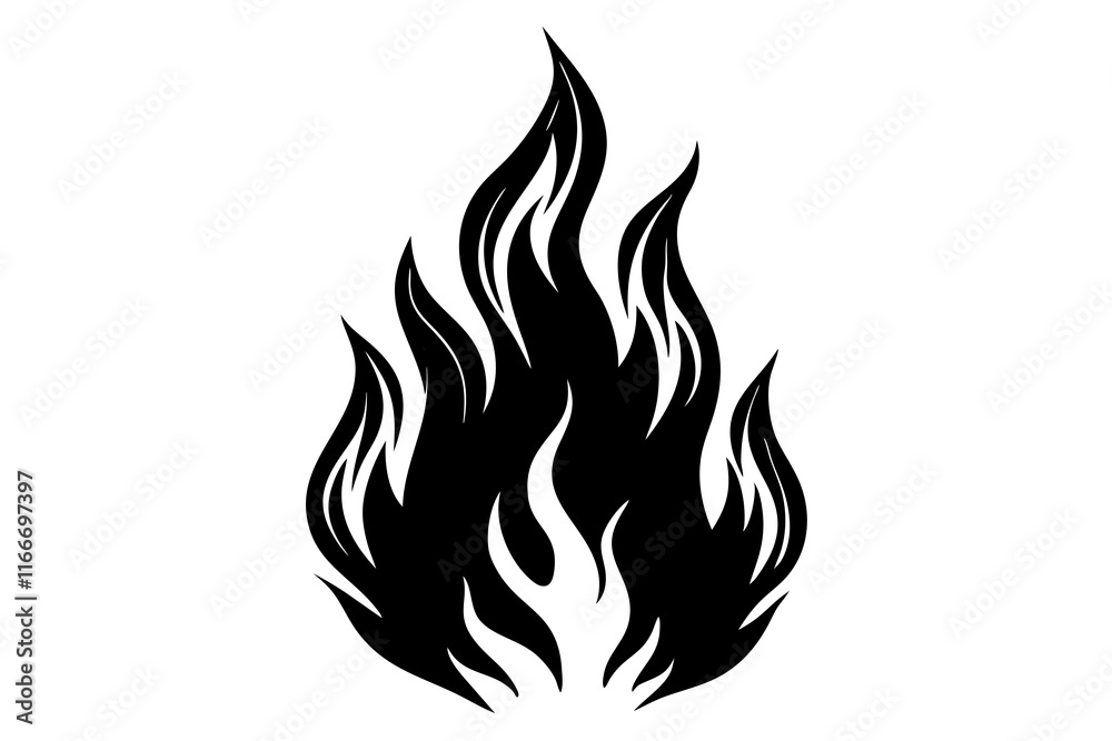 flame and fire black icon silhouette vector, Fire flame icon flame and fire black icon silhouette vector, Fire flame icon