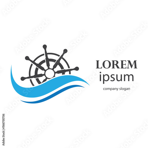 ancient boat steering logo design