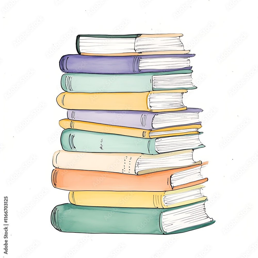 Colorful stack of books representing knowledge and creativity Colorful stack of books representing knowledge and creativity