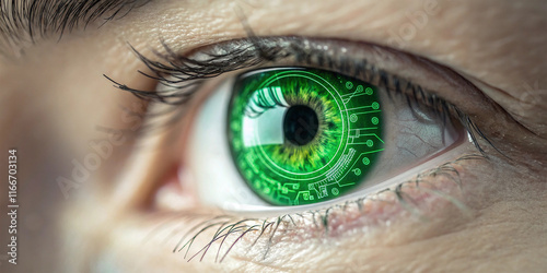 green technology human eye photo