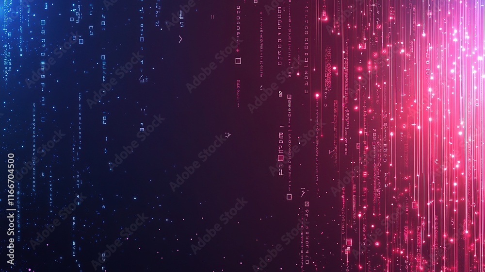 Abstract Digital Technology Background with Colorful Data Streams Abstract Digital Technology Background with Colorful Data Streams
