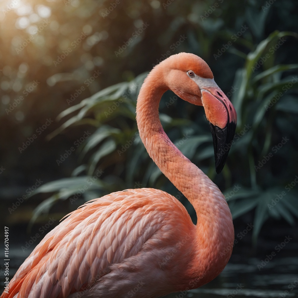 Fototapeta premium Snap a flamingo’s elegant pose.