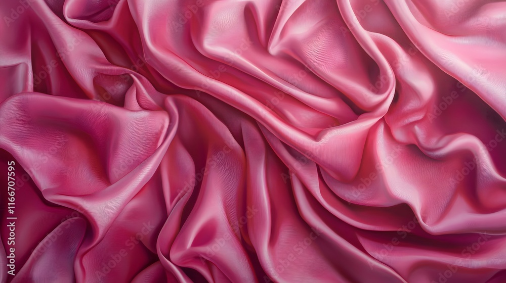 Fototapeta premium Pink Silk Drapery: A Study in Textured Light and Shadow