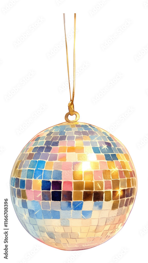 Fototapeta premium PNG Pink blue and gold disco ball illustration art accessories.
