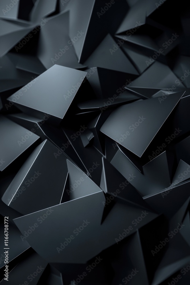 Fototapeta premium Black Cubes in Dark Room